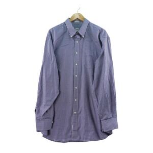 Peter Millar NanoLuxe Easycare Gingham Check Dress Shirt Mens XX Large Blue